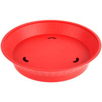Choice 12 inch Round Red Plastic Diner Platter with Base - 12/Pack