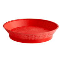 Choice 12" Round Red Plastic Diner Platter with Base - 12/Pack