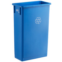 Lavex Janitorial 23 Gallon Blue Slim Rectangular Recycle Bin