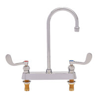 Fisher 73430 Deck Mounted Faucet with 8 inch Centers, 12 inch Rigid Gooseneck Nozzle, 0.35 GPM PCA Spray Aerator, and Wrist Handles
