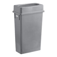 Lavex 23 Gallon Gray Slim Rectangular Trash Can and Gray Drop Shot Lid