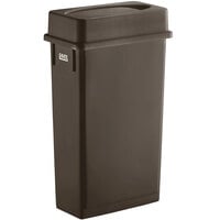 Lavex 23 Gallon Brown Slim Rectangular Trash Can and Brown Drop Shot Lid