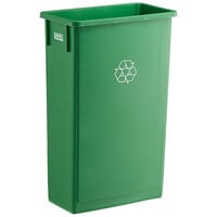 Lavex 23 Gallon Green Slim Rectangular Recycle Bin