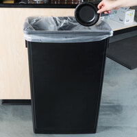 Lavex Janitorial 23 Gallon Black Slim Rectangular Trash Can