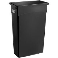 Lavex 23 Gallon Black Slim Rectangular Trash Can