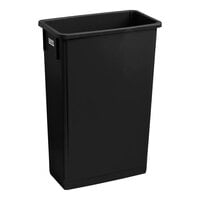 Lavex 23 Gallon Black Slim Rectangular Trash Can