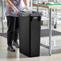 Lavex 23 Gallon Black Slim Rectangular Trash Can