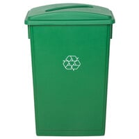 Lavex 23 Gallon Green Slim Rectangular Recycling Can and Green Lid with Slot