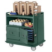 Cambro MDC24F192 Granite Green Beverage Service Cart with 2 Doors - 44 1/2 inch x 30 inch x 44 inch