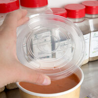 Choice 32 oz. Clear Plastic Soup / Hot & Cold Food Cup Vented Lid   - 50/Pack