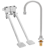 Fisher 73426 Deck Mounted Hand Washing Faucet with 12 inch Rigid Gooseneck Nozzle, 0.35 GPM PCA Spray Aerator, and Dual Foot Wall Valves