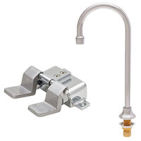 Fisher 73429 Deck Mounted Hand Washing Faucet with 6 inch Rigid Gooseneck Nozzle, 0.35 GPM PCA Spray Aerator, and Dual Foot Valves