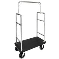 CSL 2599PLS-010 Heavy Duty 43" x 23" x 71" Squared Top Bellman Cart with Recycled Plastic Deck