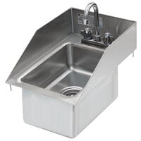 Advance Tabco DI-1-10SP-EC Drop-In Stainless Steel Sink with Tapered Side Splash - 10 inch x 14 inch x 10 inch Bowl