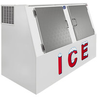 Leer LP462C 73 inch Outdoor Cold Wall Ice Merchandiser with Slanted Front and Stainless Steel Doors