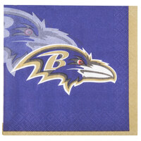 Creative Converting 659503 Baltimore Ravens 2-Ply Beverage Napkin - 192/Case