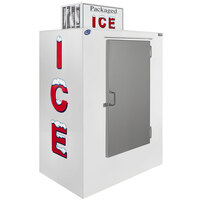 Leer 40AS 51 inch Outdoor Auto Defrost Ice Merchandiser with Straight Front and Stainless Steel Door