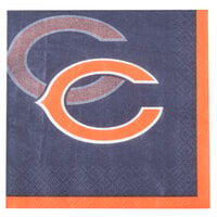 Creative Converting 659506 Chicago Bears 2-Ply Beverage Napkin - 192/Case