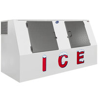 Leer LP612C 94 inch Outdoor Cold Wall Ice Merchandiser with Slanted Front and Stainless Steel Doors