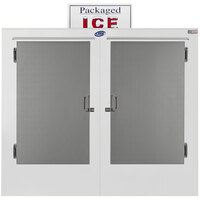 Leer 60AS 73 inch Outdoor Auto Defrost Ice Merchandiser with Straight Front and Stainless Steel Doors