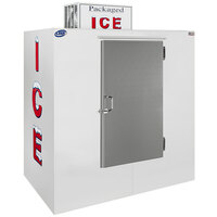 Leer 65AS 64 inch Outdoor Auto Defrost Ice Merchandiser with Straight Front and Stainless Steel Door