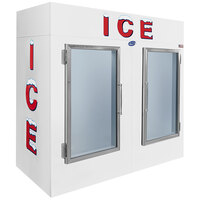 Leer 85AG 84" Indoor Auto Defrost Ice Merchandiser with Straight Front and Glass Doors