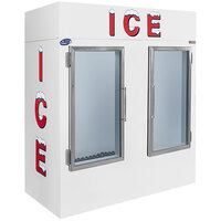Leer 64CG 64 inch Indoor Cold Wall Ice Merchandiser with Straight Front and Glass Doors