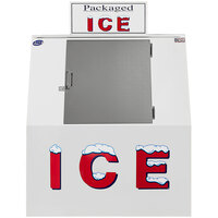 Leer 40CSL 51 inch Outdoor Cold Wall Ice Merchandiser with Slanted Front and Stainless Steel Door