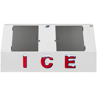 Leer LP612A 94 inch Outdoor Auto Defrost Ice Merchandiser with Slanted Front and Stainless Steel Doors