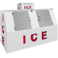 Leer 75CSL 96" Outdoor Cold Wall Ice Merchandiser with Slanted Front and Galvanized Steel Doors