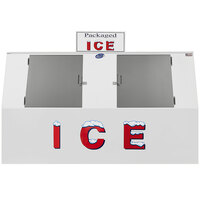 Leer 75CSL 96 inch Outdoor Cold Wall Ice Merchandiser with Slanted Front and Stainless Steel Doors
