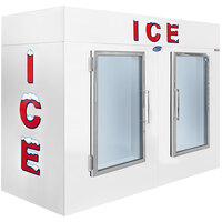Leer 100CG 94 inch Indoor Cold Wall Ice Merchandiser with Straight Front and Glass Doors