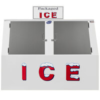 Leer 60ASL 73 inch Outdoor Auto Defrost Ice Merchandiser with Slanted Front and Stainless Steel Doors