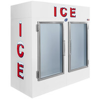 Leer 75AG 73" Indoor Auto Defrost Ice Merchandiser with Straight Front and Glass Doors