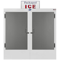 Leer 64CS 64 inch Outdoor Cold Wall Ice Merchandiser with Straight Front and Stainless Steel Doors