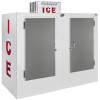Leer 85CS 84" Outdoor Cold Wall Ice Merchandiser with Straight Front and Stainless Steel Doors