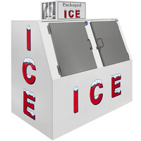 Leer 60CSL 73" Outdoor Cold Wall Ice Merchandiser with Slanted Front and Galvanized Steel Doors