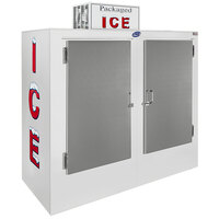 Leer 60CS 73" Outdoor Cold Wall Ice Merchandiser with Straight Front and Galvanized Steel Doors