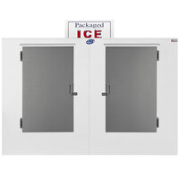 Leer 100AS 94 inch Outdoor Auto Defrost Ice Merchandiser with Straight Front and Stainless Steel Doors