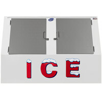 Leer LP462A 73 inch Outdoor Auto Defrost Ice Merchandiser with Slanted Front and Stainless Steel Doors