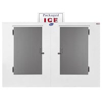 Leer 100CS 94 inch Outdoor Cold Wall Ice Merchandiser with Straight Front and Stainless Steel Doors