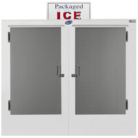 Leer 75CS 73 inch Outdoor Cold Wall Ice Merchandiser with Straight Front and Stainless Steel Doors