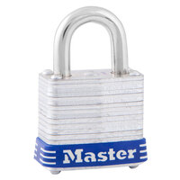 Master Lock 7D 1 1/8 inch Silver / Blue Four-Pin Steel Tumbler Lock