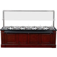 Bon Chef 50102 96 inch x 30 inch x 66 inch Wood Buffet with 4 Chafers and 4 Induction Warmers - 110V