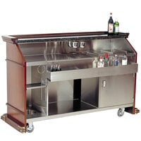 Bon Chef 51000SKSC 75 7/8 inch x 28 5/8 inch x 47 1/8 inch Portable Wood Liquor Bar with Sink