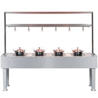 Bon Chef 50117 96 inch x 24 inch x 78 inch Stainless Steel Table with 4 Induction Warmers - 110V