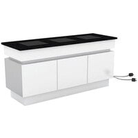 Bon Chef 50166 69 inch x 24 inch x 34 inch Recessed Top Buffet with 3 Induction Ranges - 110V