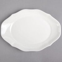 Villeroy & Boch 16-3318-3570 La Scala 9 1/2 inch White Porcelain Oval Pickle Dish - 4/Case