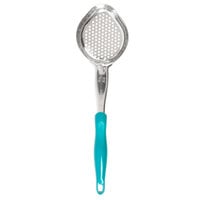 Vollrath 6422655 Jacob's Pride 6 oz. Teal Perforated Oval Spoodle® Portion Spoon
