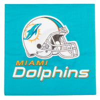 Creative Converting Miami Dolphins 2-Ply Luncheon Napkin - 192/Case